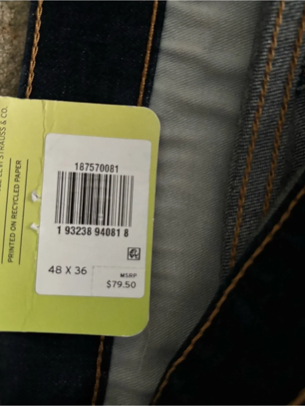 Levi’s 541 Athletic Taper Jeans Men’s 48x36 Dark Wash Stretch Big Tall NWT